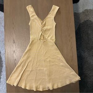 Abercrombie & Fitch Women's Yellow Striped Cutout Sundress
